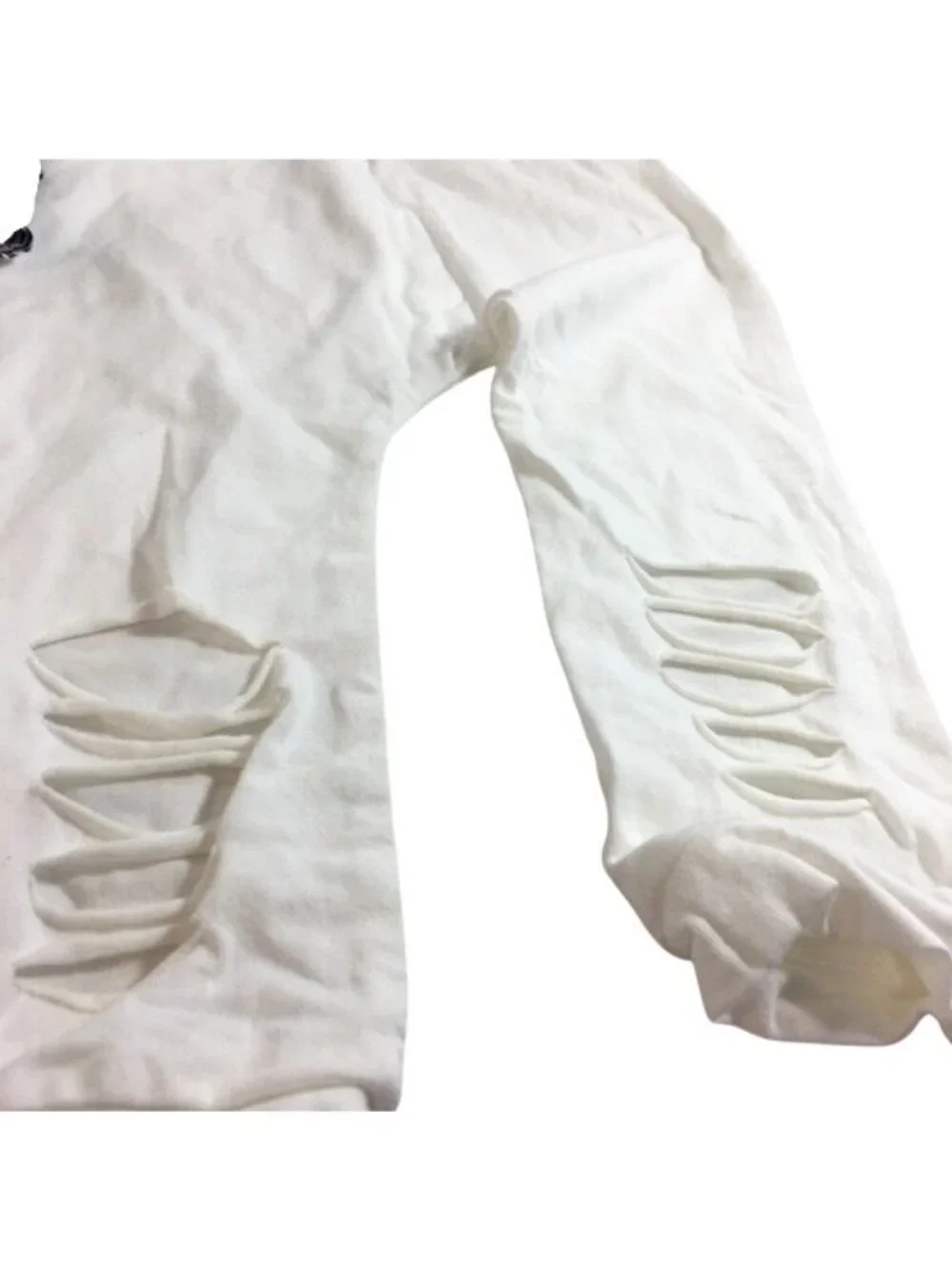 90 Baby Girls 2 Piece Set Body Suit Black/White Distressed Leggings White 12M